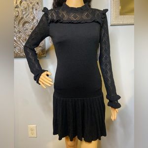 Shoshanna Nicolla Wool & Sheer Long-Sleeve Dress Women's